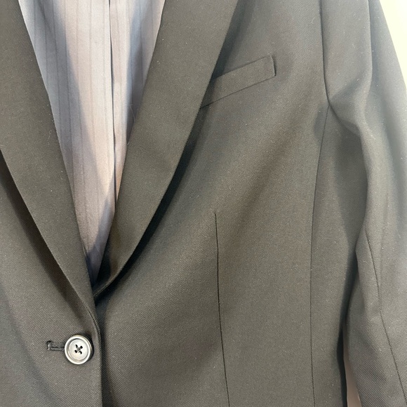 EUC Banana Republic Factory Sz 2 Small Black Blazer 2 Button Poly Rayon Womens - Picture 4 of 14